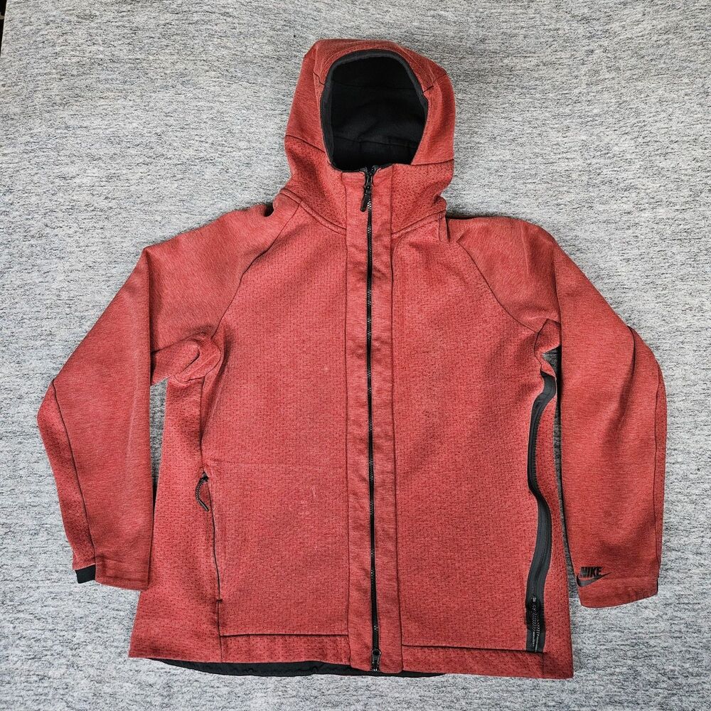 NIKE TECH FLEECE HOODIE MEN'S FULL ZIP DARK CAYENNE ORANGE XL 832112-674